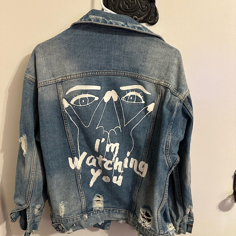 Denim Jacket with Graphic Design